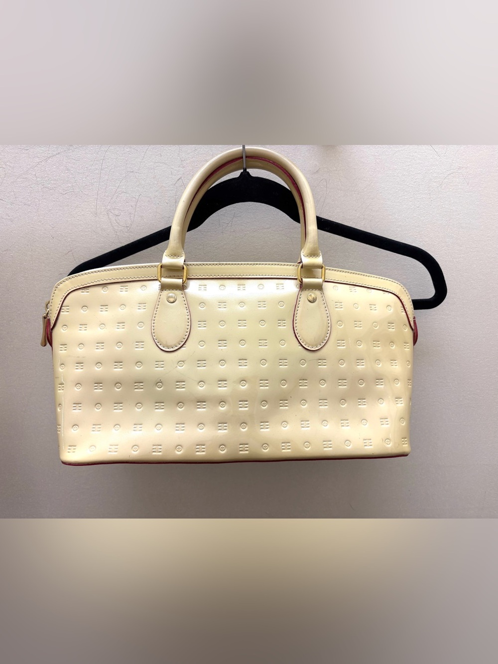 Arcadia Cream Embossed Leather Bag-GREAT CONDITION!See pics for few minor stains